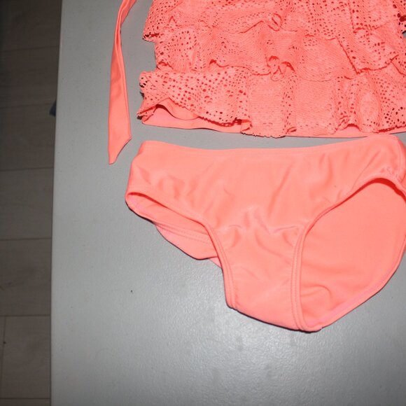 Orange 2 Pcs Cat & Jack Tankini Swimsuit Size 5-6/6X - Picture 3 of 10